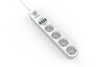 Przedłużacz z USB 2m 4 gniazda + 4x USBKD4030 - KRAFT&DELE