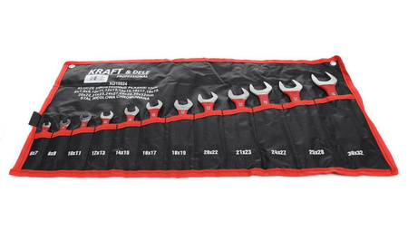 KLUCZE DWUSTRONNIE PŁASKIE 12el. KD10924 - KRAFT&DELE