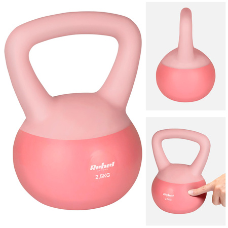 Soft Kettlebell miękki winylowy 2.5kg REBEL ACTIVE