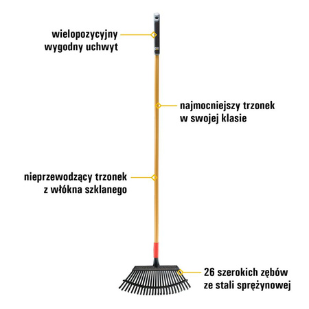 Grabie do liści i trawy CAT K-Series steel 18" - szerokość 45cm (0841308191515) - Cat