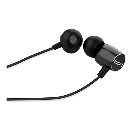 Słuchawki dokanałowe przewodowe AIWA ESTM-20BK czarne (8435256810738) - AIWA