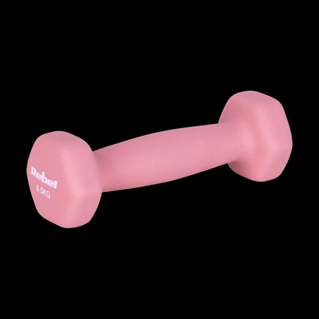 Hantelki żeliwne neoprenowe HEX 2x0.5kg, REBEL ACTIVE