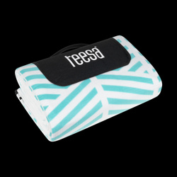 Koc mata piknikowa z izolacją i długim paskiem 200x300 cm TEESA - niebieski kłos