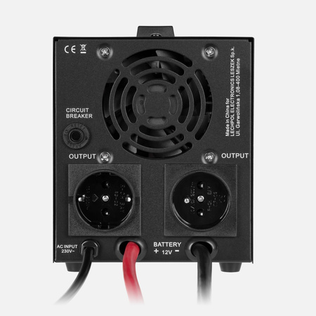 Zasilacz awaryjny Rebel POWER-500-LFP4 - przetwornica z czystym przebiegiem sinusoidalnym i funkcją ładowania 12V 230V 500VA/300W