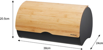 Chlebak, drewniany, kolor czarny, 38x24x20,5cm Klausberg KB-7712