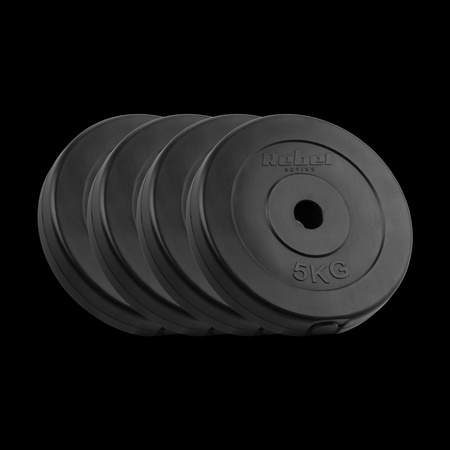 Zestaw obciążeń bitumicznych 4x5kg, otwór 31mm, talerz klasyczny, REBEL ACTIVE