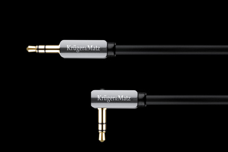 Kabel wtyk kątowy - wtyk prosty jack 3.5 stereo 1.0m Kruger&Matz