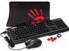 Zestaw klawiatura + mysz + podkładka A4TECH BLOODY USB B1700 Bloody Bundle Set ( B140N +ES7 + BP-50M) USB/ Esports Black (USB)