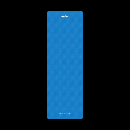 Mata gimnastyczna do ćwiczeń joga, pilates, fitness, 183x61cm, grubość 6mm, materiał TPE, niebieska, REBEL ACTIVE