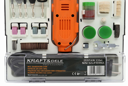 Mini szlifierka 270W KD10245 235elem. - KRAFT&DELE