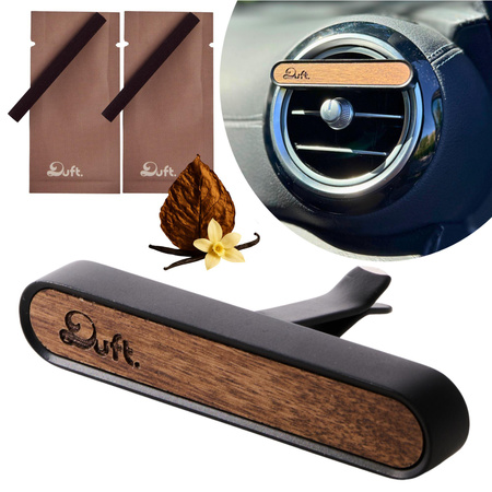 Zapach do samochodu DUFT Tobacco&Vanilia – metalowy dyfuzor na kratkę +2 wkłady