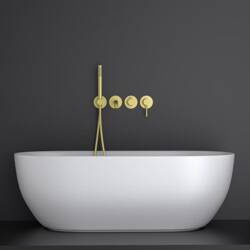 Zestaw wannowy podtynkowy z wylewką i prysznicem BOSTON BOS-ZWP.200 ZŁOTO SZAMPAŃSKIE Blue Water