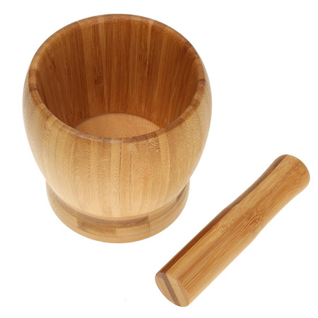Moździerz, bambus zestaw 2 elementy, ø11,7x11,5cm Kingho KH-1617
