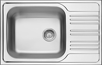 Zlewozmywak stalowy 1-komorowy z ociekaczem (ZEX 311B) - Deante