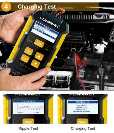 Miernik baterii Konnwei KW510