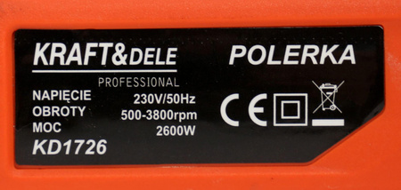 POLERKA ELEKTRYCZNA 2600W KD1726 - KRAFT&DELE
