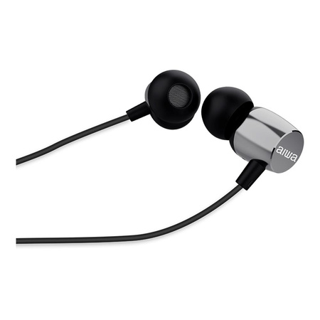 Słuchawki dokanałowe przewodowe AIWA ESTM-20SL srebrne (8435256810721) - AIWA
