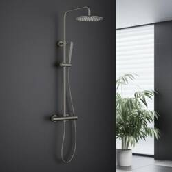 Zestaw termostatyczny prysznicowy natynkowy BOSTON BOS-ZKPN.400 TERMO GRAFIT (GUN METAL) Blue Water