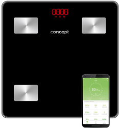 Waga łazienkowa diagnostyczna, analizator ciała 180 kg, czarna VO4001