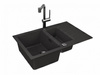 CADIT 70 kol. 91 CZARNY (790x500) zlew Granital 1,5 kom. z syfonem POP-UP 3 1/2" ALVEUS