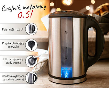 AD 1216 Czajnik metalowy 1,7 L
