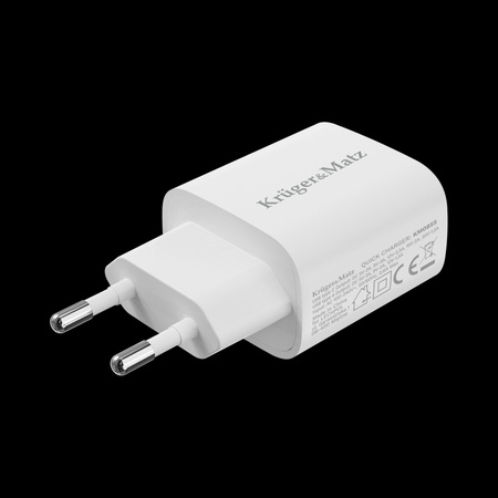 Ładowarka sieciowa Kruger&Matz GaN dual USB z funkcją Power Delivery i Quick Charge