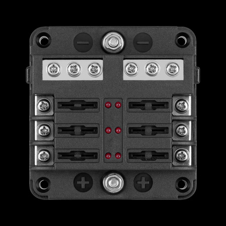 Skrzynka bezpieczników FB-6 z szyną ujemną i LED