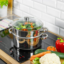 Garnek do gotowania na parze, stal zestaw 3 elementy Ø18cm 2,5l Kinghof KH-3315