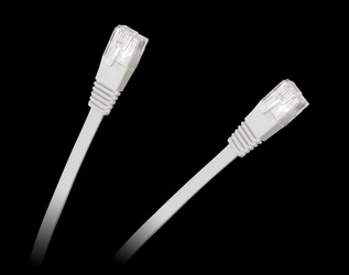 Patchcord płaski UTP 8c wtyk-wtyk 5.0m CCA biały cat.6e
