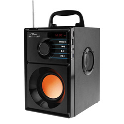 BOOMBOX BT - Kompaktowy głośnik Bluetooth stereo z wbudowanym wooferem, 600W PMPO. FM, MP3. Wbudowany akumulator. Pilot. Kolor membrany pomarańczowo/złoty