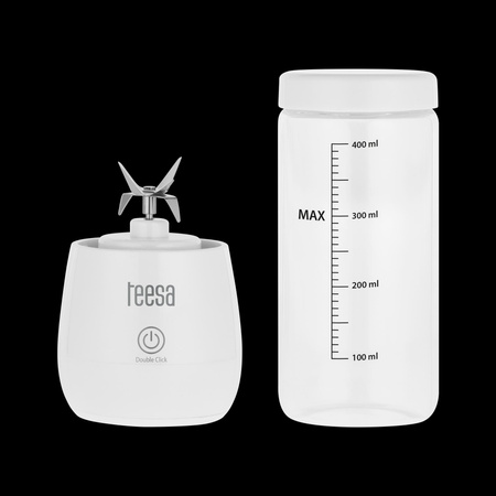 Blender bezprzewodowy, szklany kubek, 450ml, 100W , 6 noży