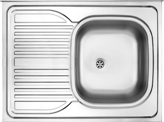 Zlewozmywak stalowy 1-komorowy z ociekaczem po lewej stronie - nakładany (ZM6 011L) - Deante