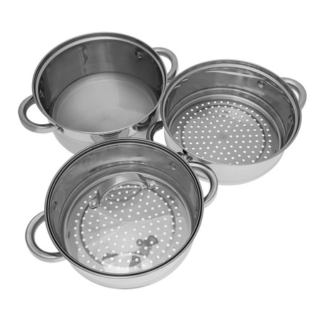 Garnek na parę stal, zestaw 4 elementy Ø22cm Klausbe KB-7142