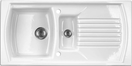 Zlewozmywak ceramiczny 1.5-komorowy z ociekaczem (ZCL 651N) - Deante