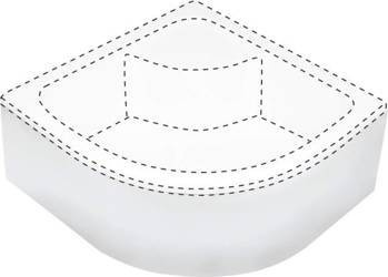 Osłona brodzika półokrągła 90x90 cm (KTD 041O) - Deante
