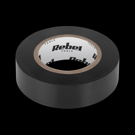 Taśma izolacyjna klejąca REBEL (0,13 mm x 19 mm x 20 yd) czarna