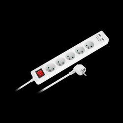 Przedłużacz sieciowy Rebel 5 gniazd + 2 gniazda USB z wyłącznikiem- 3m