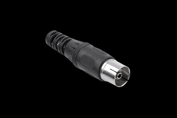 Gniazdo antenowe TV na kabel długie czarne Cabletech