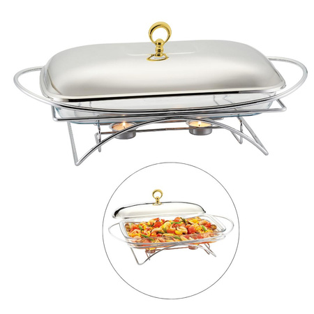 Podgrzewacz do potraw, szklany, 3 l, stojak ze stali nierdzewnej, Klausberg, KB-7921 KB-7921