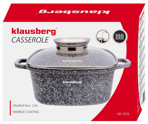Garnek aluminium, szary marmurek 20x20cm 2,8l Klausberg KB-7528