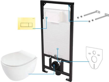 Zestaw WC podtynkowy 6 w 1 (CDLZ6ZPW) - Deante