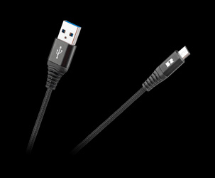 Kabel USB - USB micro REBEL 200 cm czarny