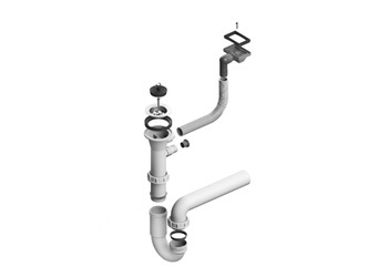 ALVEUS Syfon pojedynczy fi 70, manualny z przelewem horyzontalnym (1071237)