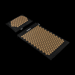 Mata zdrowotna ECO z kolcami do akupresury z poduszką, 72x42cm, złote kolce, Rebel Active