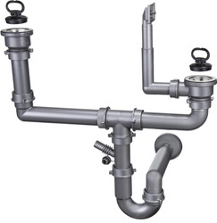 Syfon do zlewozmywaka stalowego nakładanego 2-komorowy (ZXY 9951) - Deante