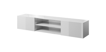 Szafka RTV SLIDE 200K 200x40xH37 cała w białym połysku