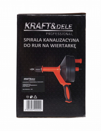 SPIRALA KANALIZACYJNA DO RUR NA WIERTARKĘ KD11765 - KRAFT&DELE