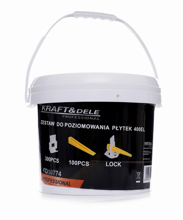 Zestaw do poziomowania płytek 400el. KD10774 - KRAFT&DELE