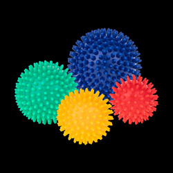 Zestaw piłeczek sensorycznych z kolcami do masażu, 4 piłeczki , REBEL ACTIVE