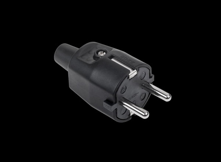 Wtyczka typu niemieckiego 16A/250V (gumowa czarna) 2209